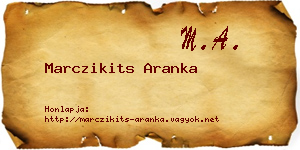 Marczikits Aranka névjegykártya