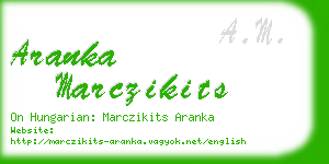 aranka marczikits business card